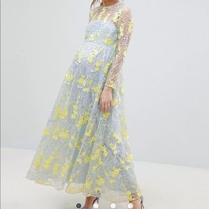 ASOS embroidered maternity maxi dress